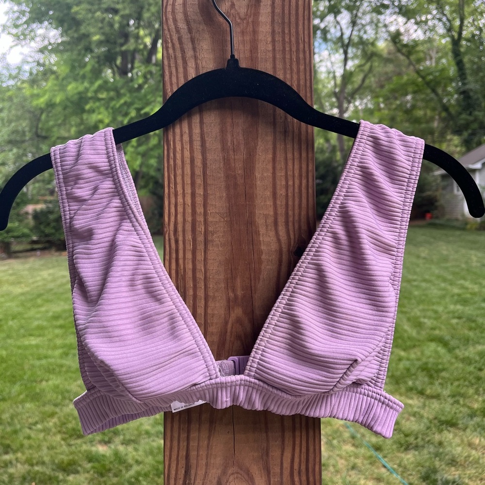 ASOS Lilac Ribbed Bikini Top